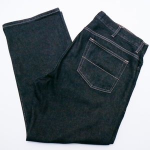 Mens Relaxed Straight Leg Dark Jeans